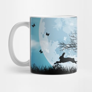 Mystical Moon with Rabbit Silhouette Mug
